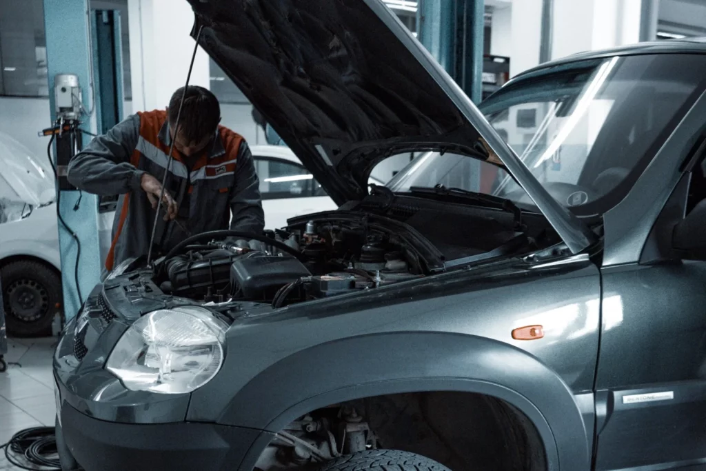 "Pre-departure car inspection for a German car before leaving abroad, highlighting the importance of ensuring the vehicle's readiness for international travel.