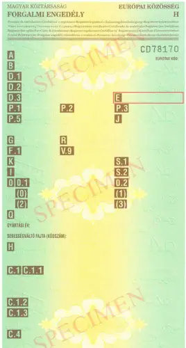 Where to find the VIN number in the Hungarian registration book - preview photo